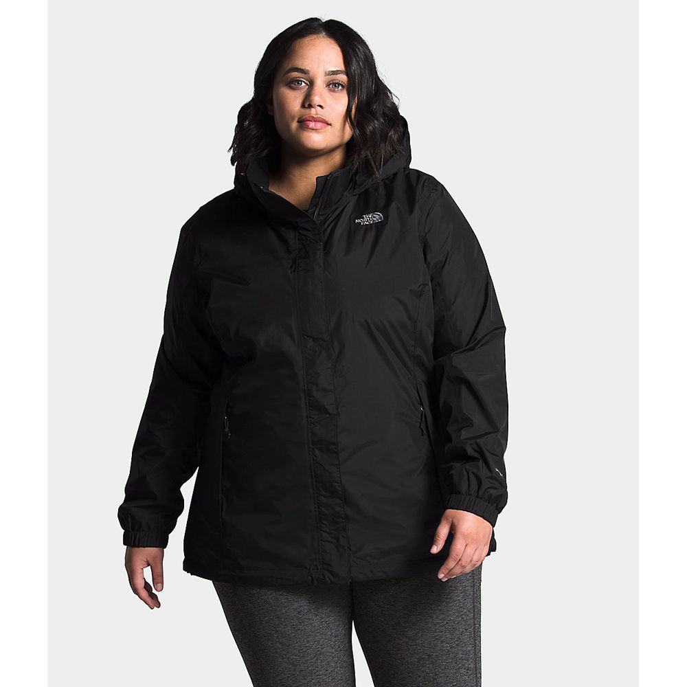 The North Face Rain Jacket Womens Australia - The North Face Plus Resolve Black (BQW-360214)